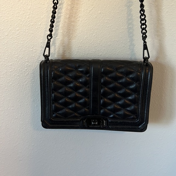 Rebecca Minkoff Black Quilted Leather Crossbody Purse - Picture 2 of 13